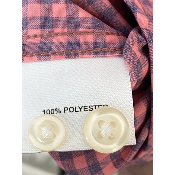 Peter Millar Summer Comfort Men’s Large Pale Rose Blue Check Long Sleeve - Picture 8 of 16